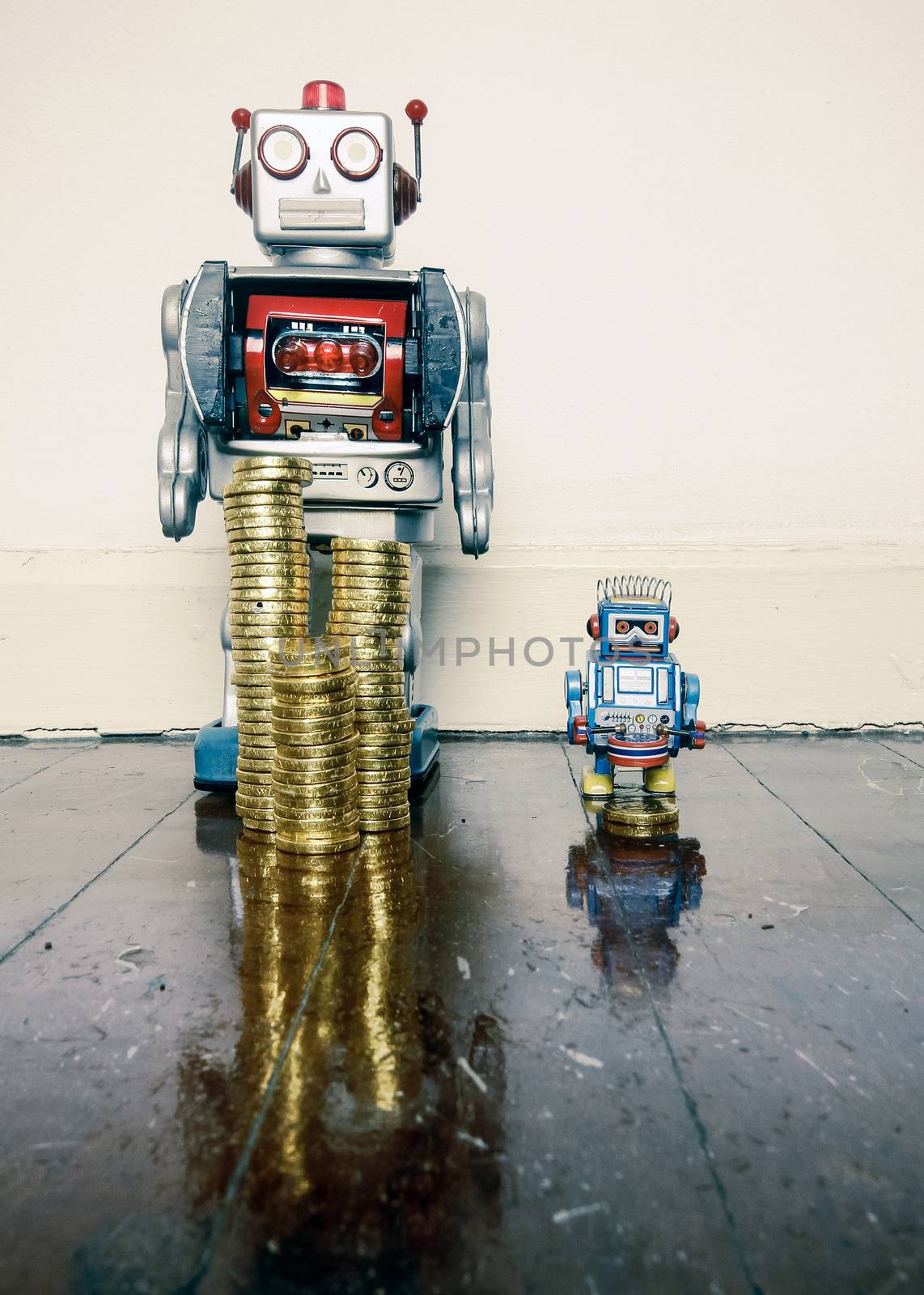 toned robots money floor by davincidig