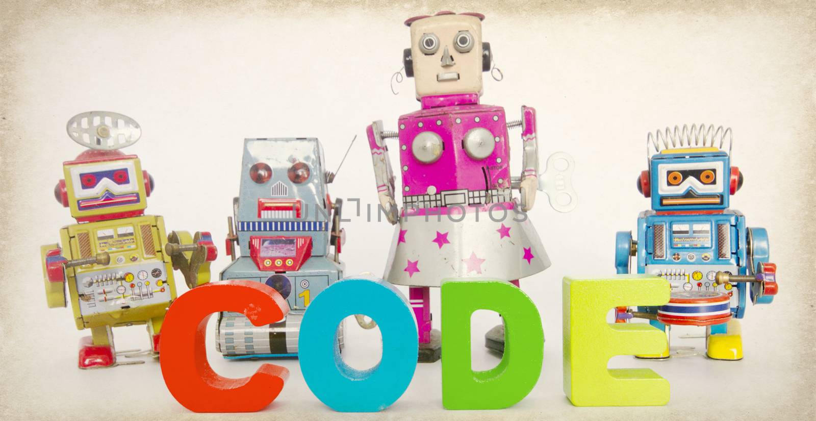 robots and the word CODE