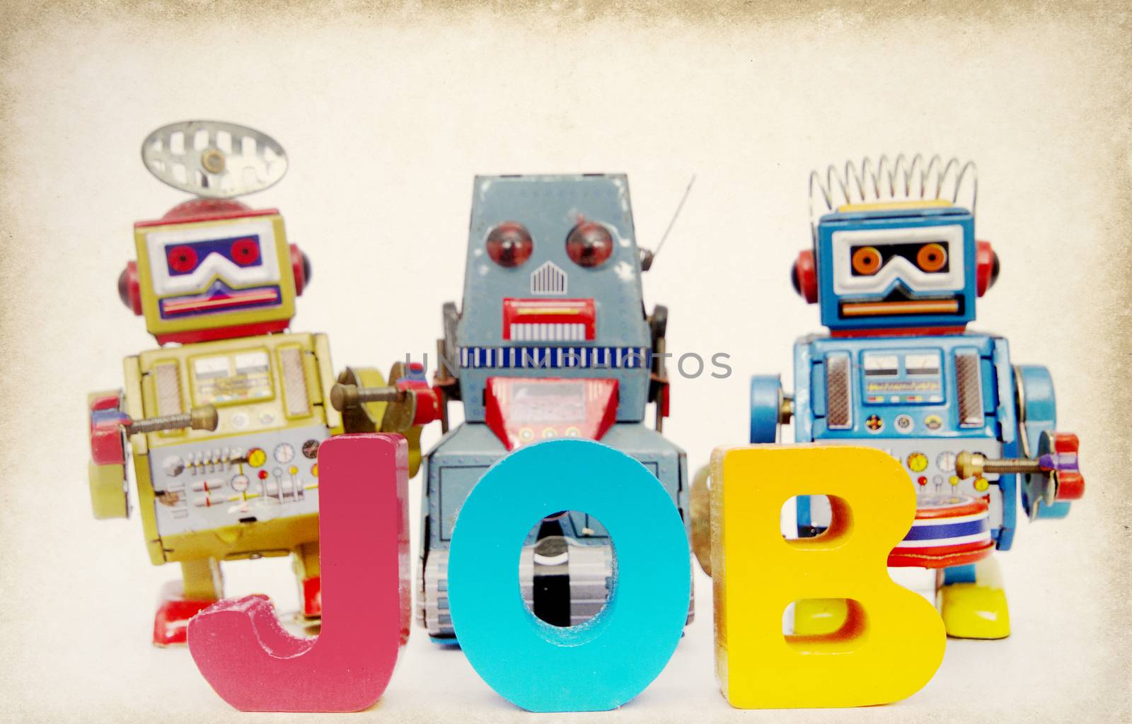 robots and the word JOB