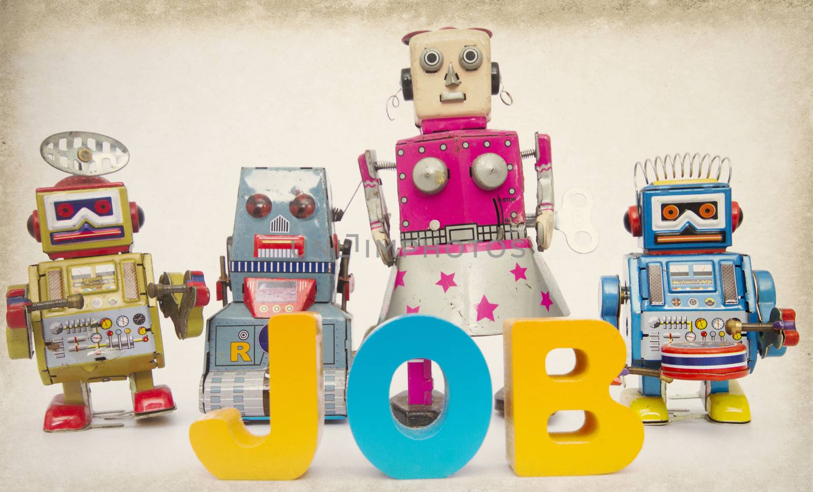 robots and the word JOB 