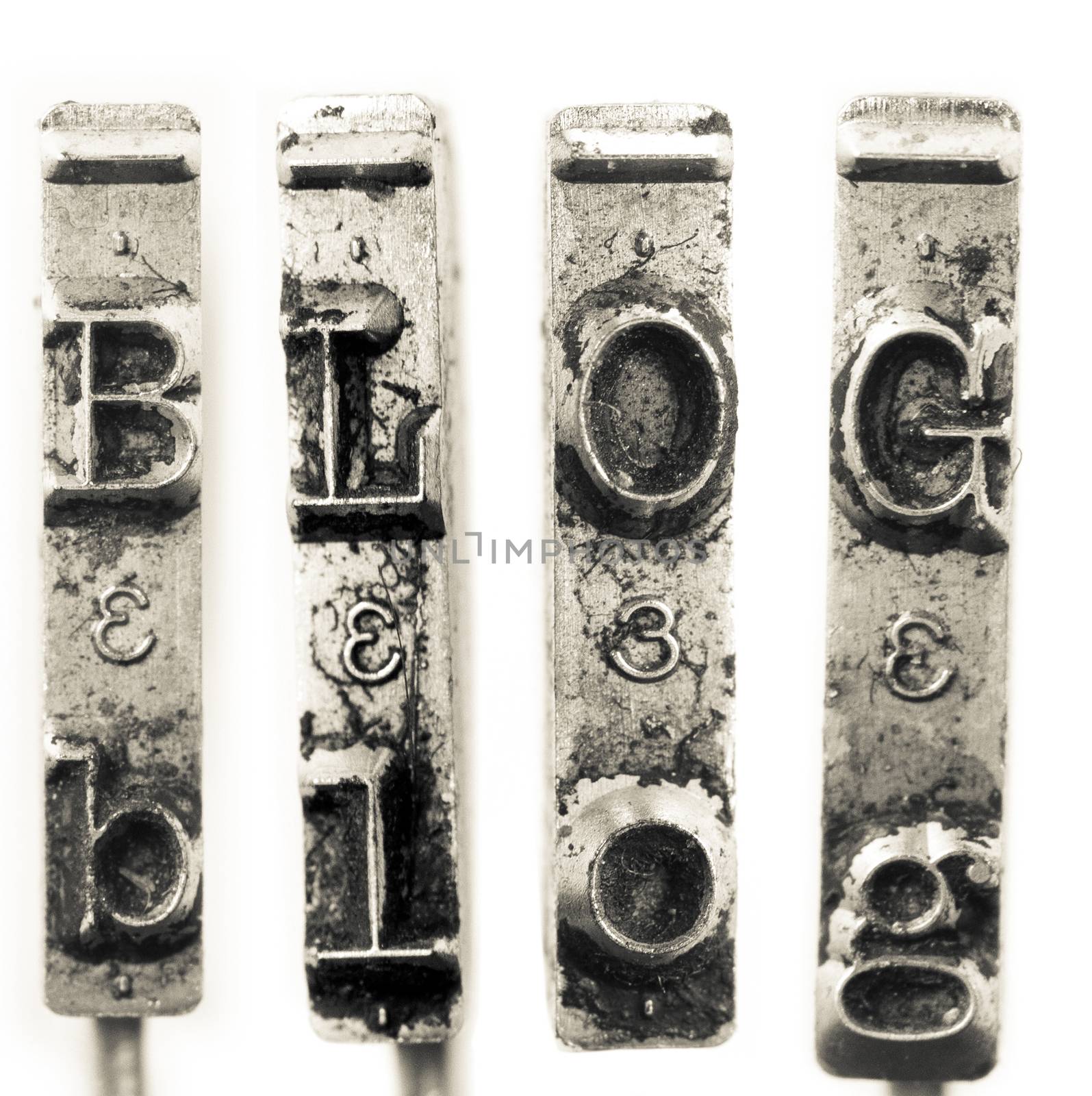 the word blog mage from old typewriter text