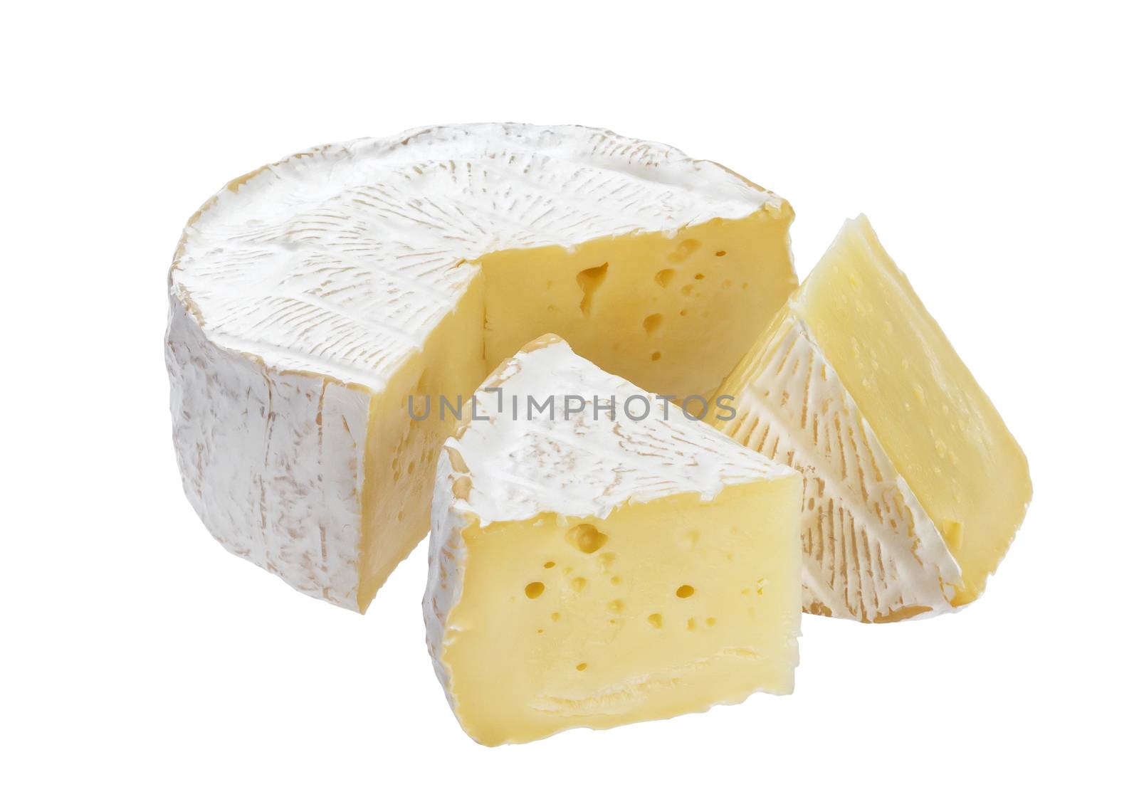 Camembert cheese isolated on white background with clipping path by xamtiw