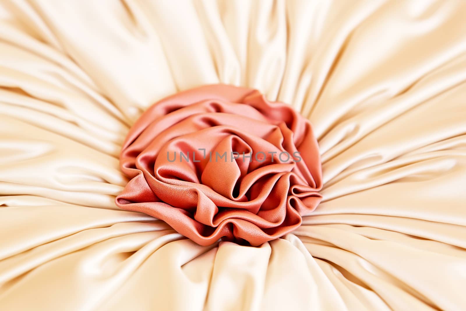 Artificial fabric rose decoration close up