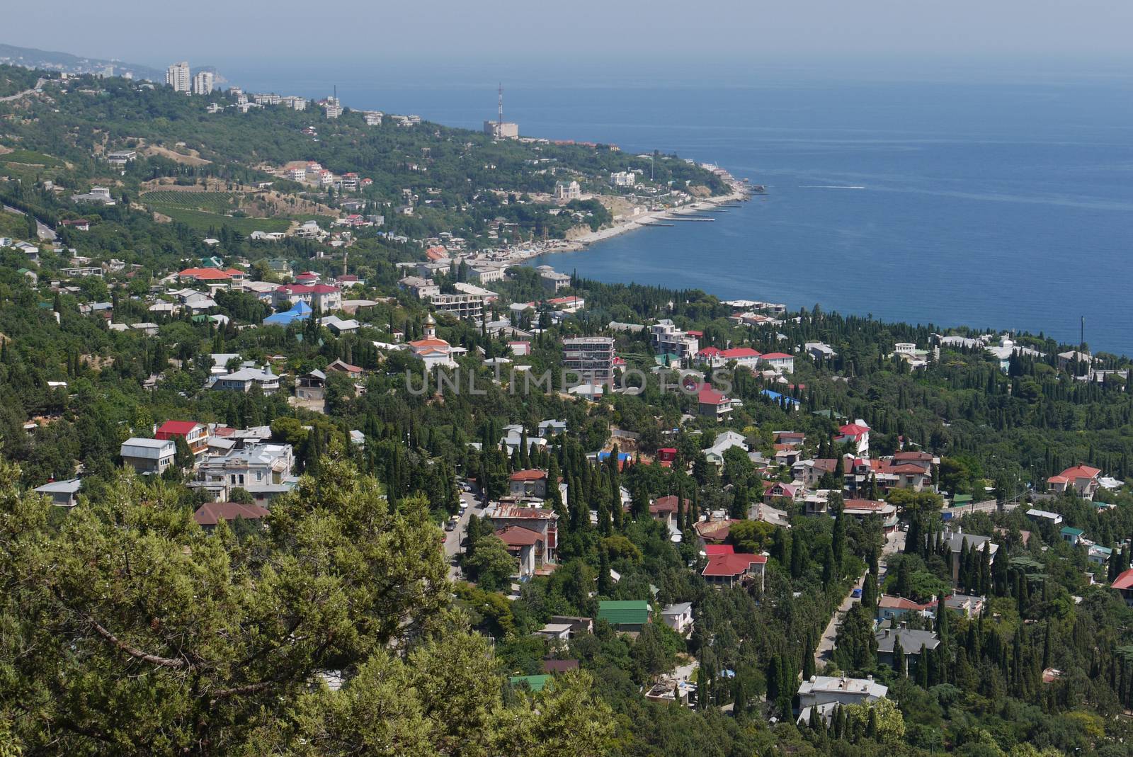 beautiful quiet town on the shore of the black sea by Adamchuk