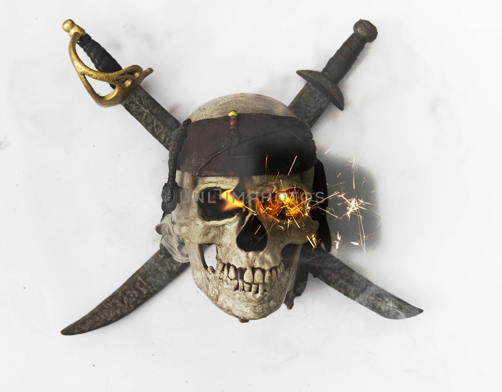 skull and crossbones  from above 