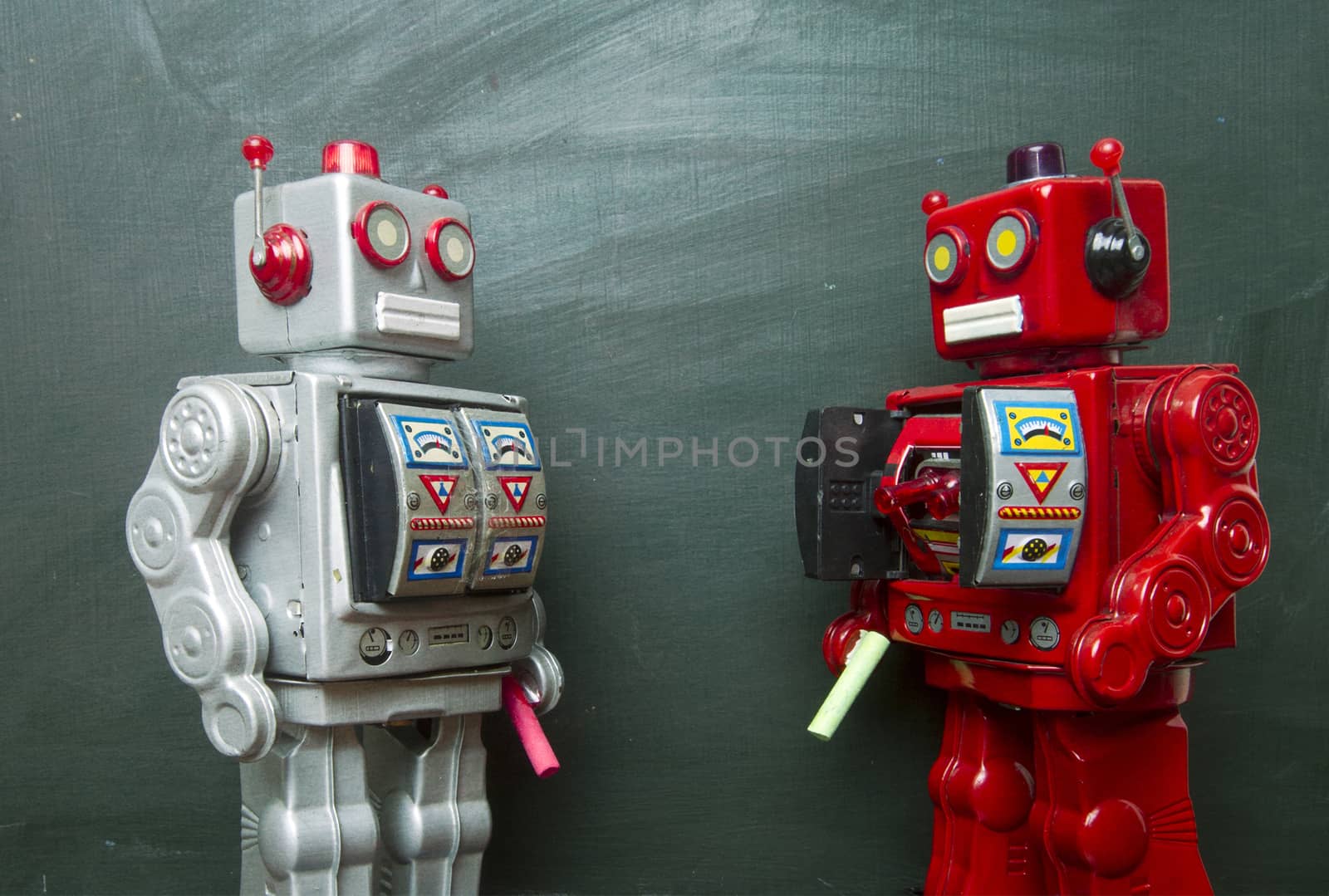 robots chalk by davincidig