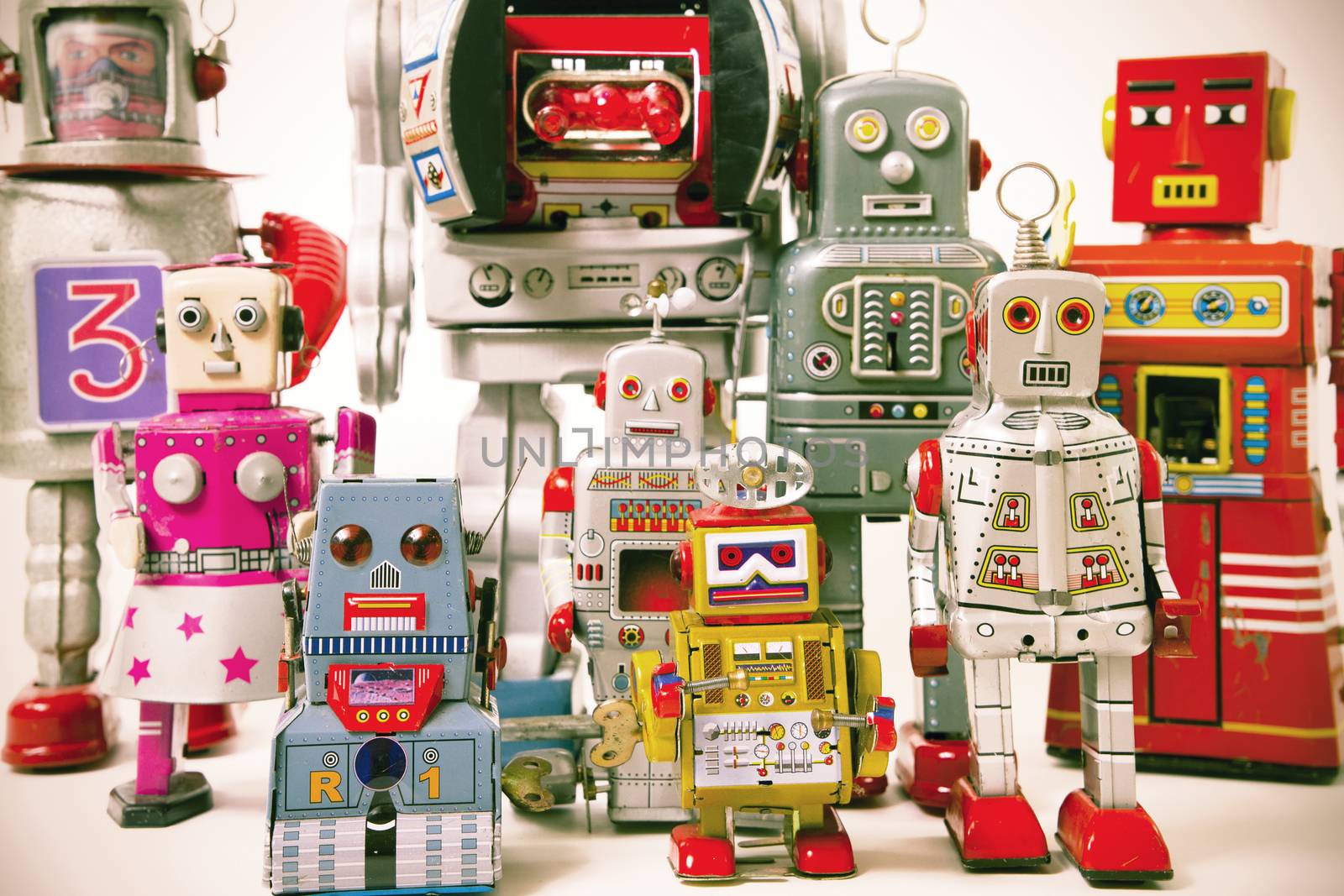 a team of robot toys