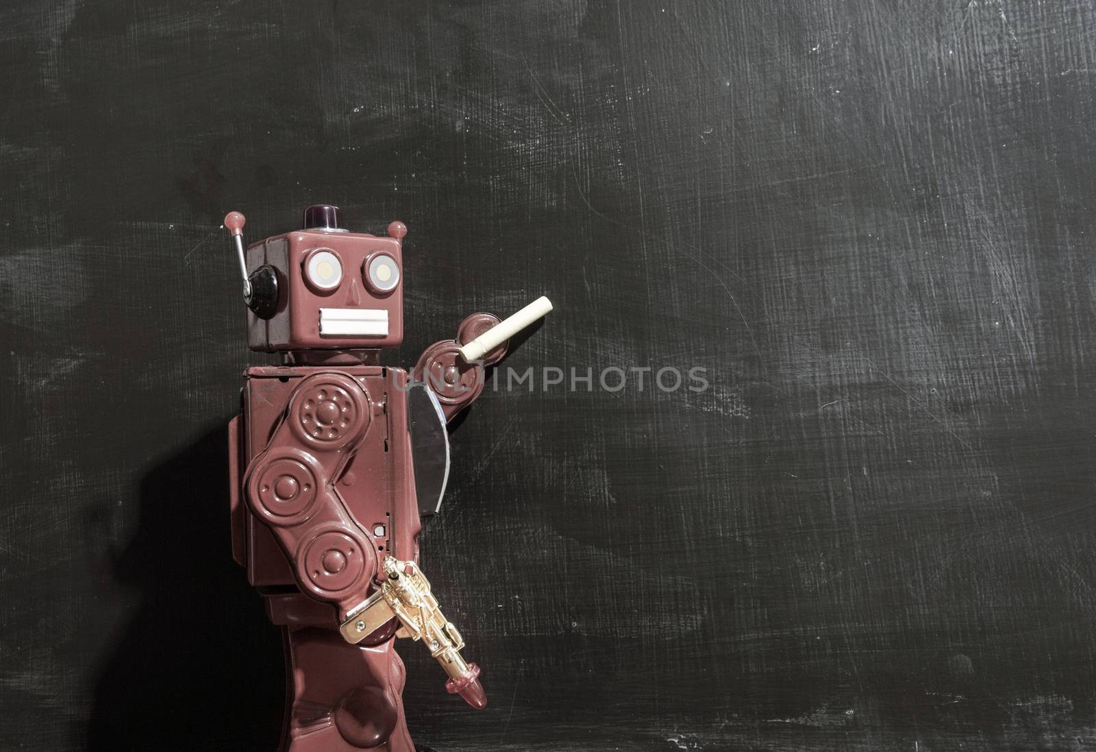 retro red robot techer  by davincidig