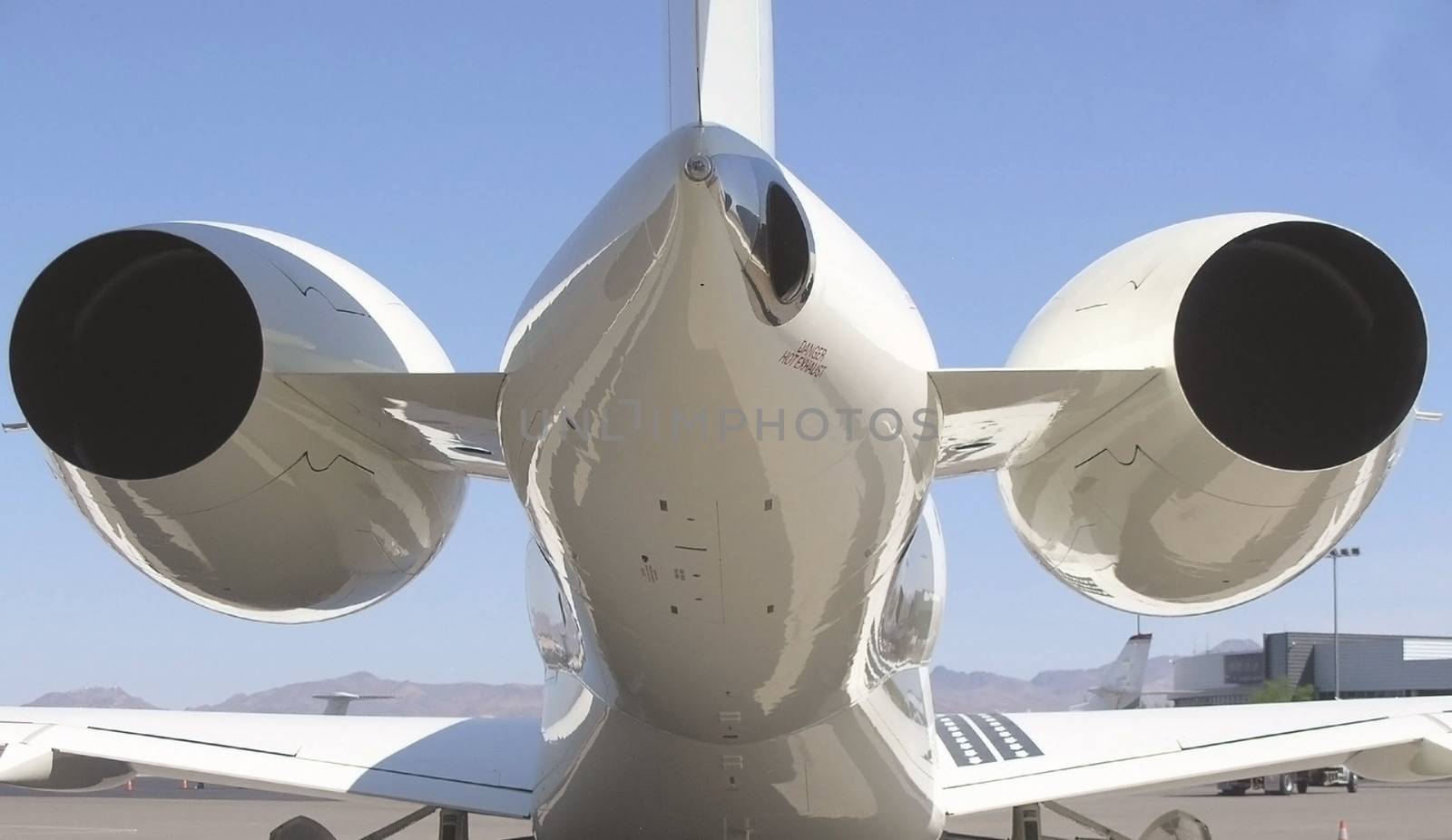 close- up of back of small jet      