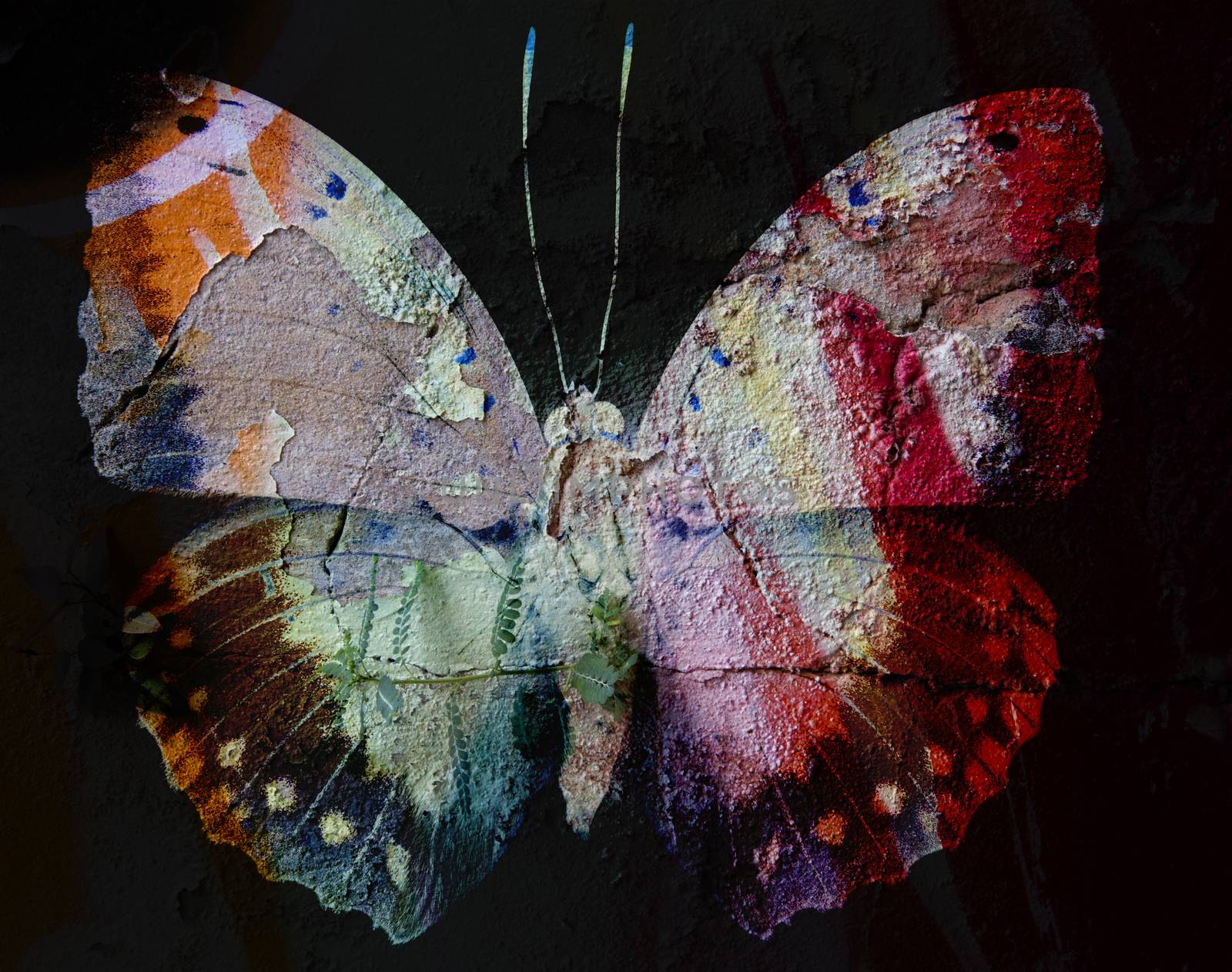 Grunge Butterfly  texture Background