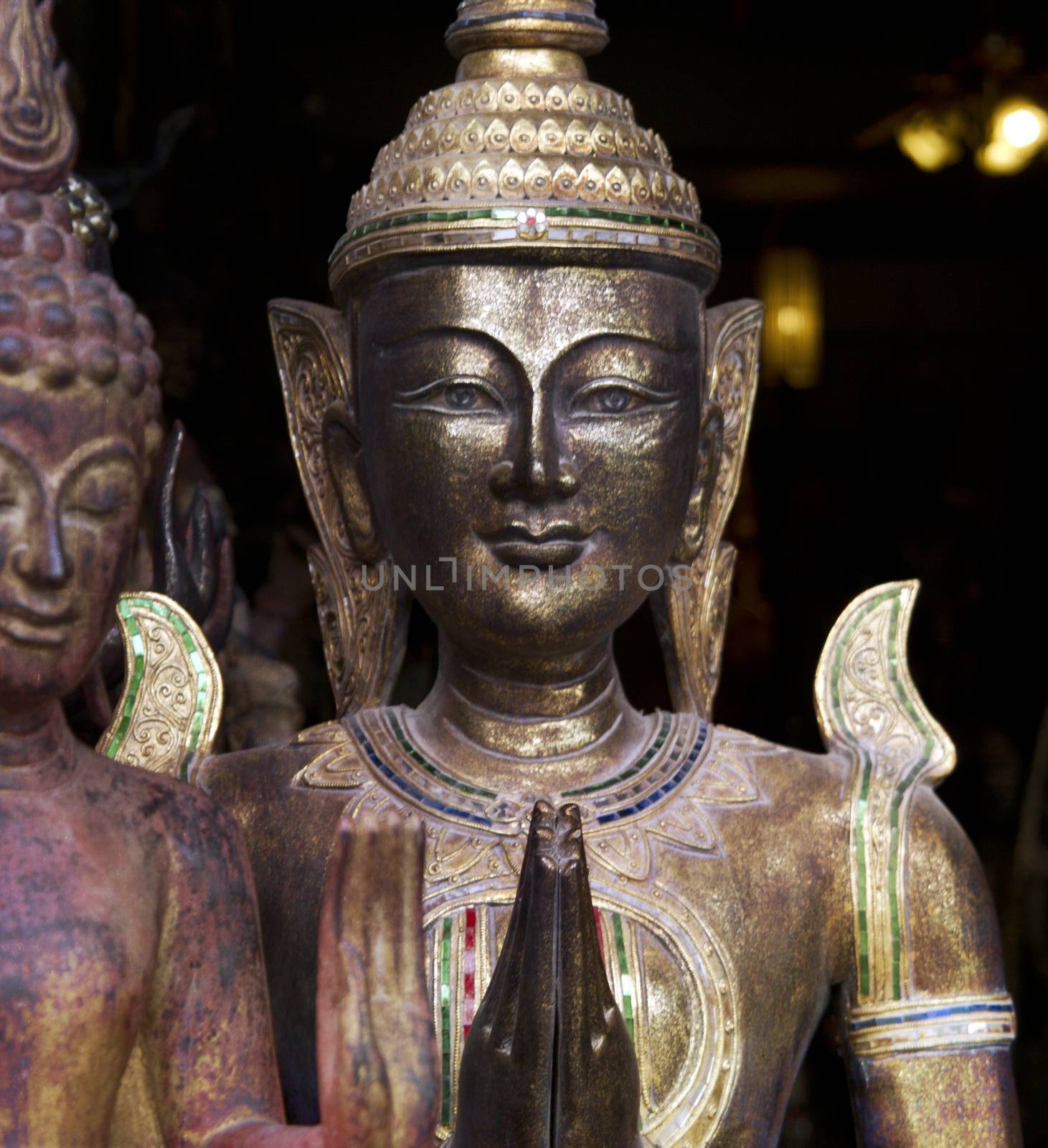 old Thai Buddah close up 