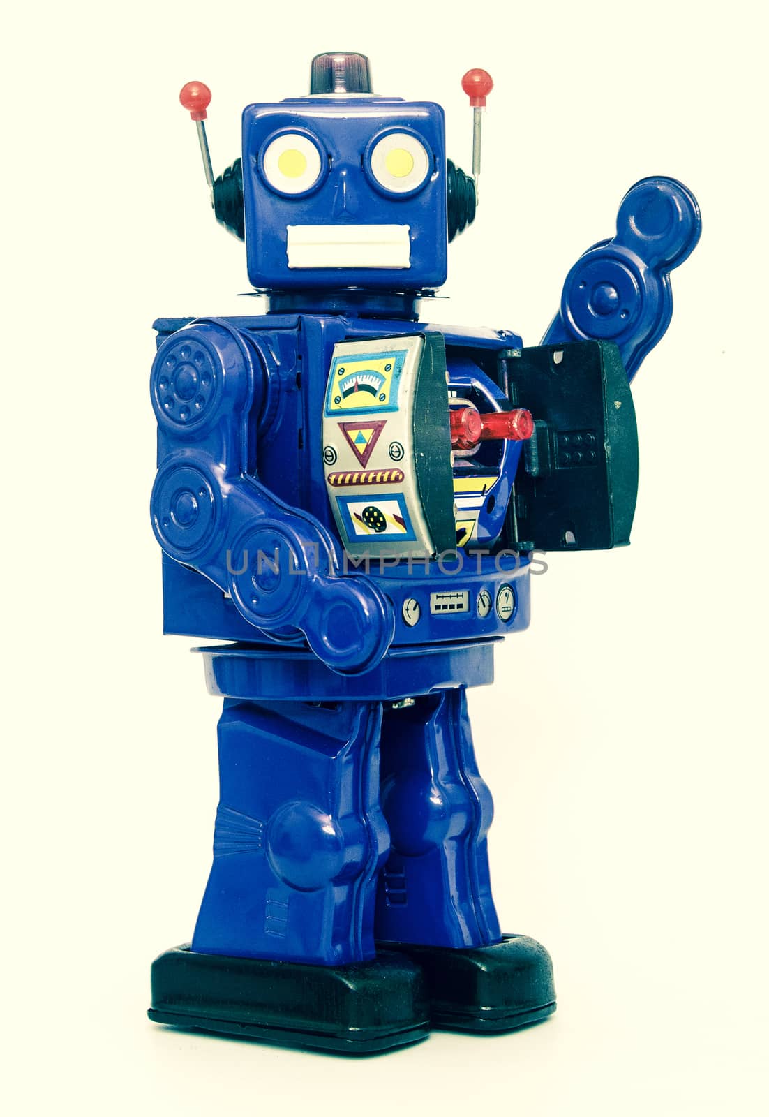 metalic robobot toy standing  by davincidig