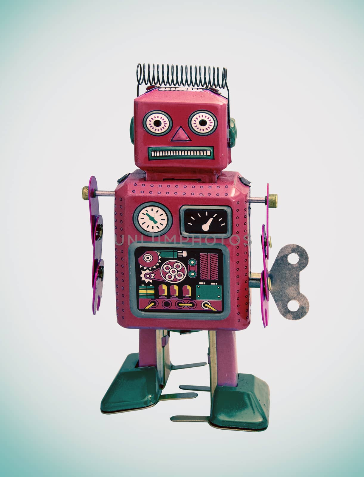 little red retro robot man  by davincidig