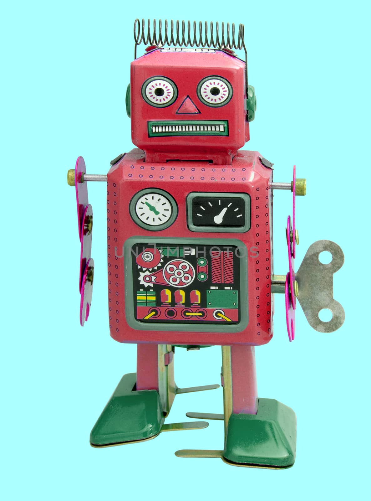 little red retro robot man  by davincidig