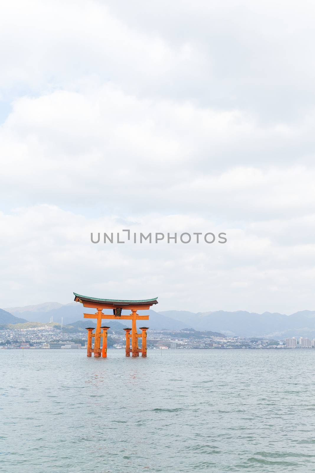 Torii gate at miyajima japan by leungchopan