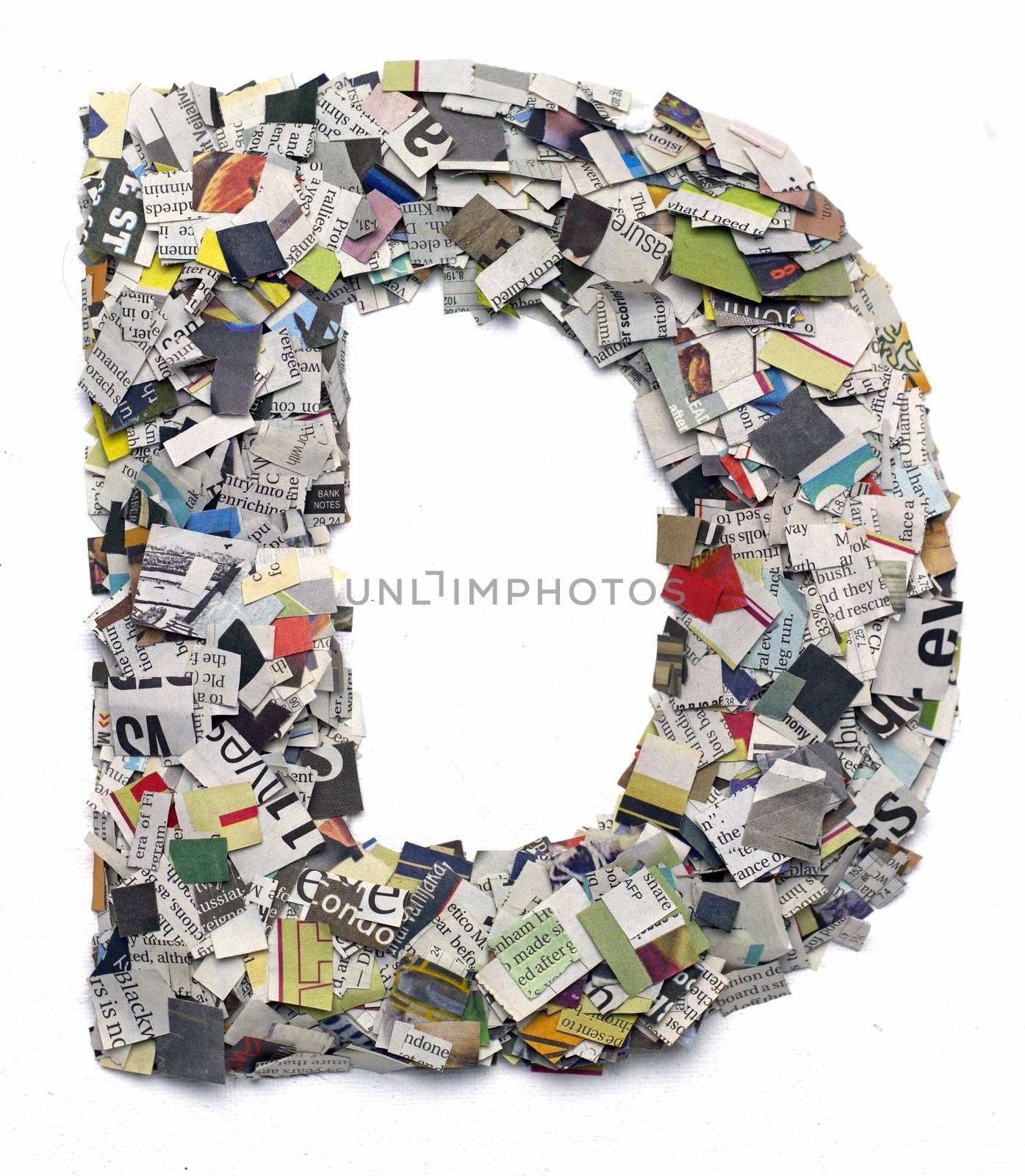Letters made from newspaper capitel D by davincidig
