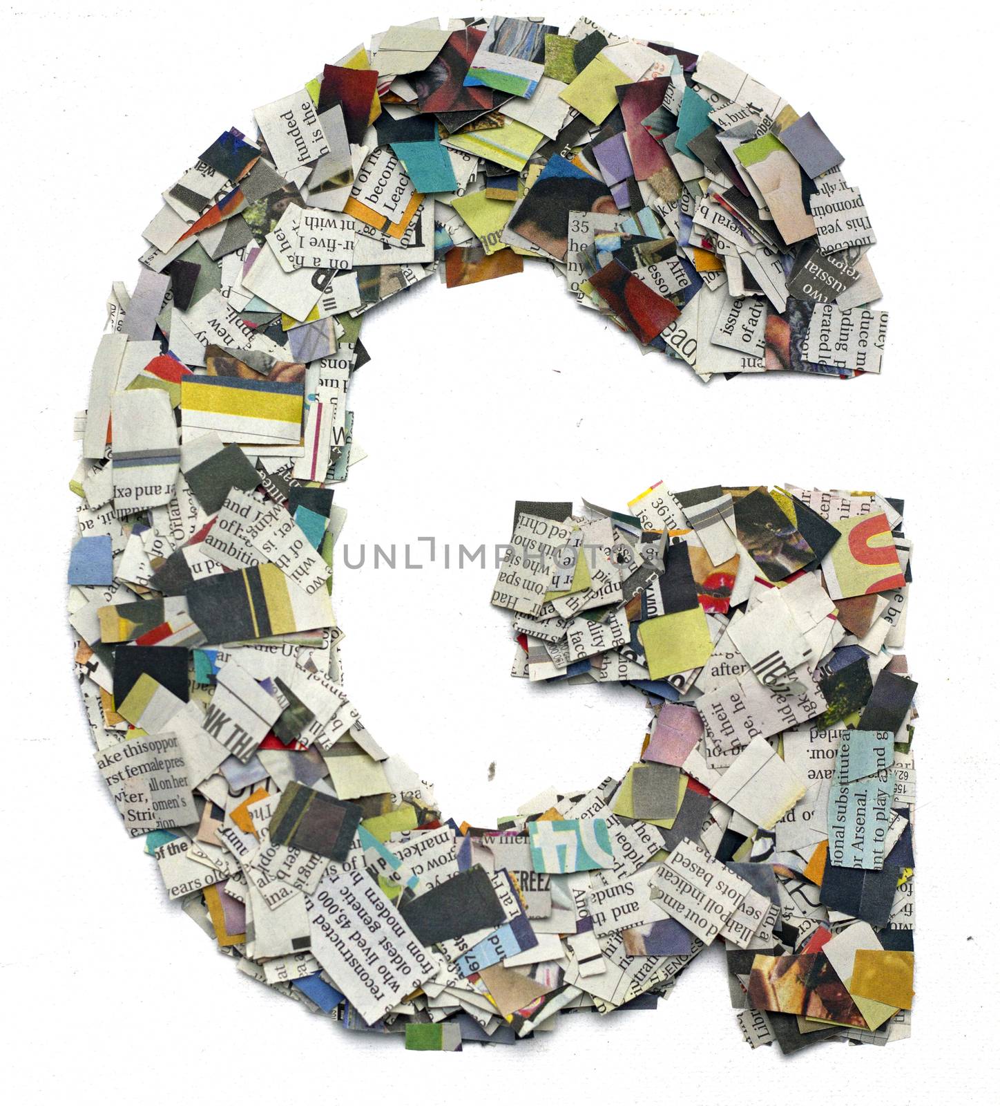 Letters made from newspaper capitel G by davincidig