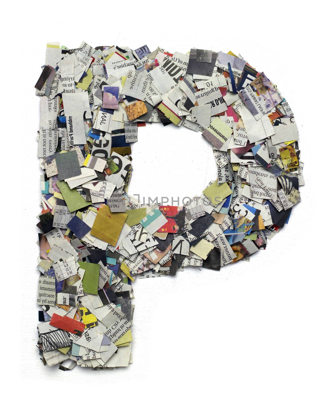 Letters made from newspaper capitel P by davincidig