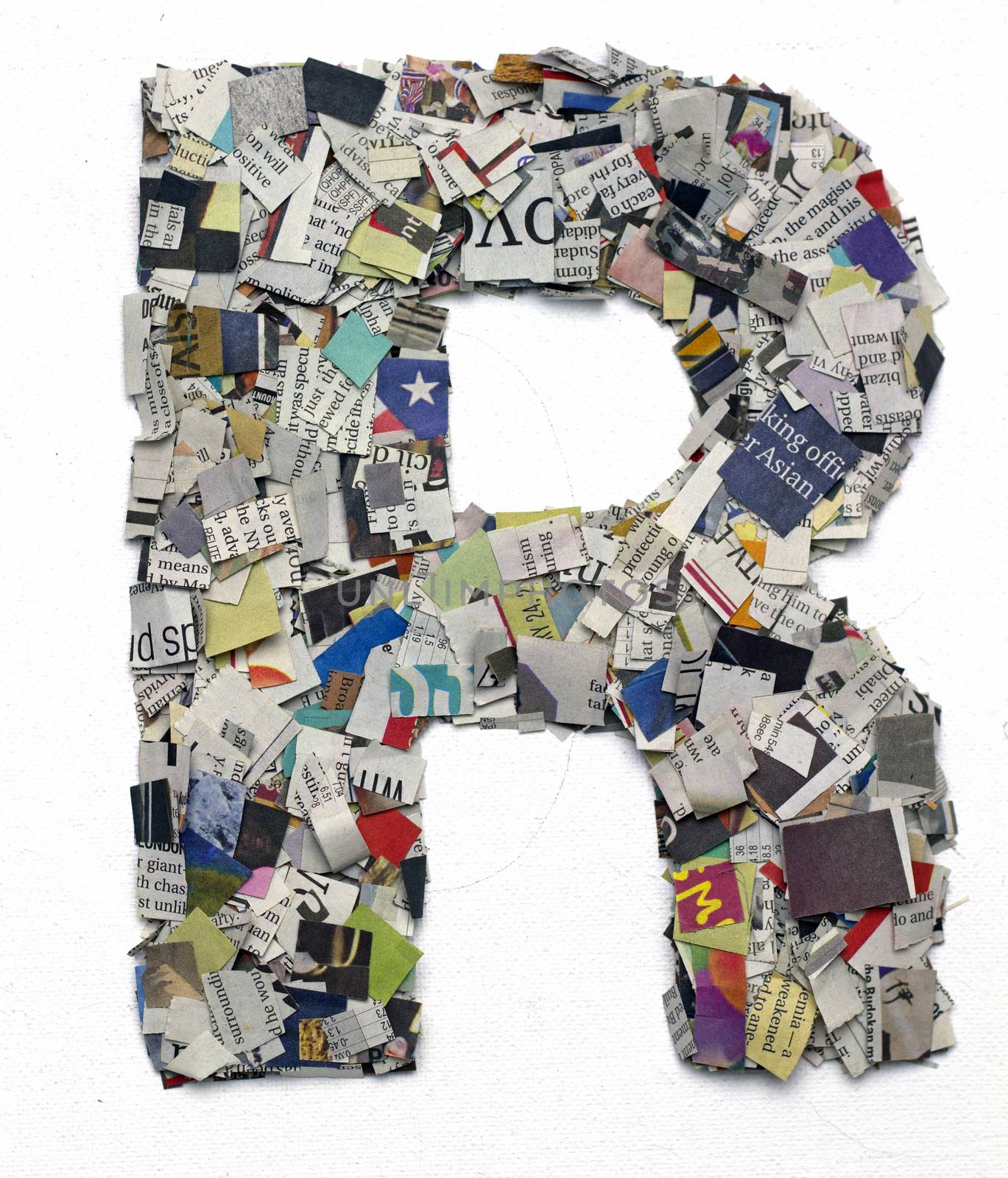 Letters made from newspaper capitel R by davincidig