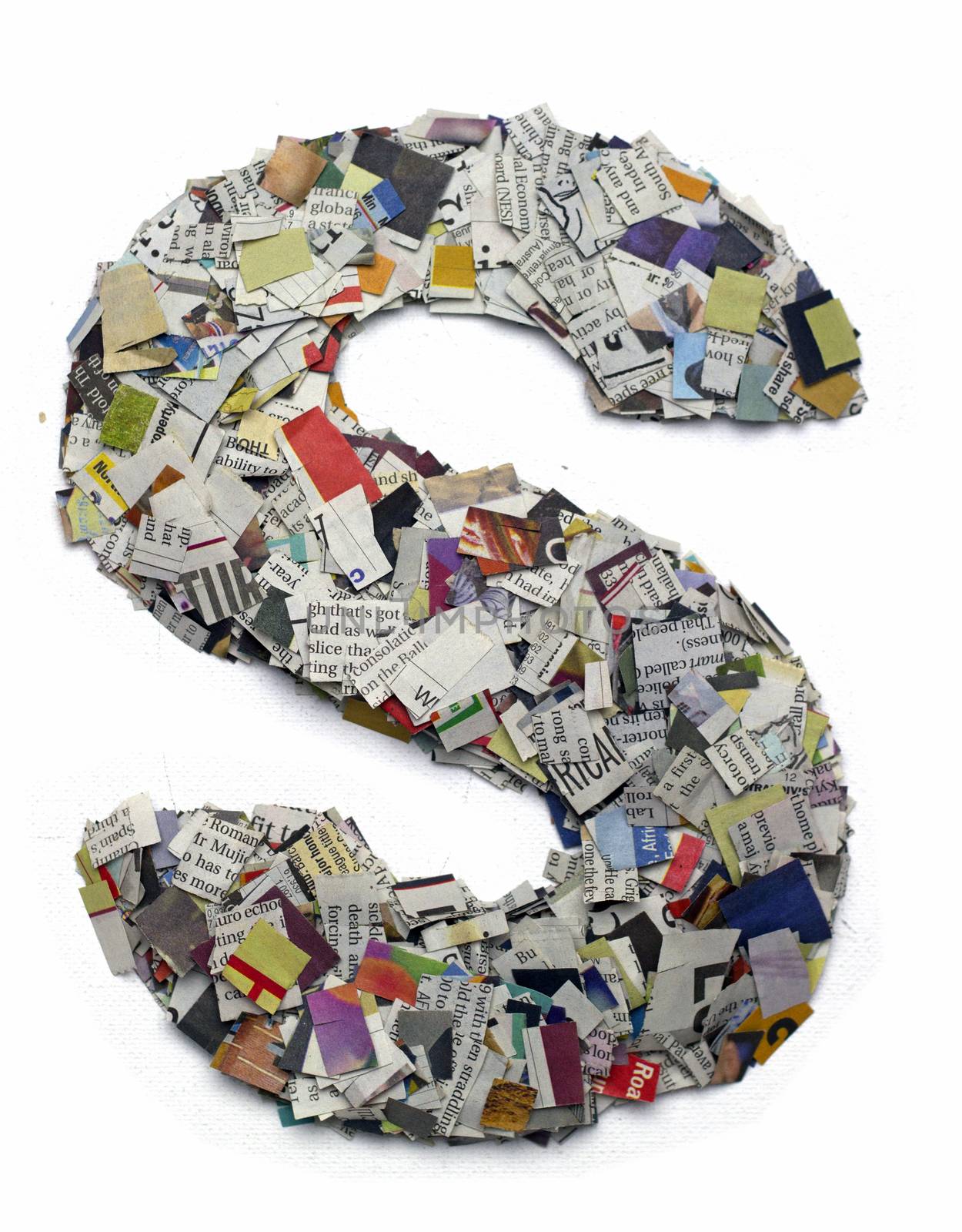 Letters made from newspaper capitel S by davincidig