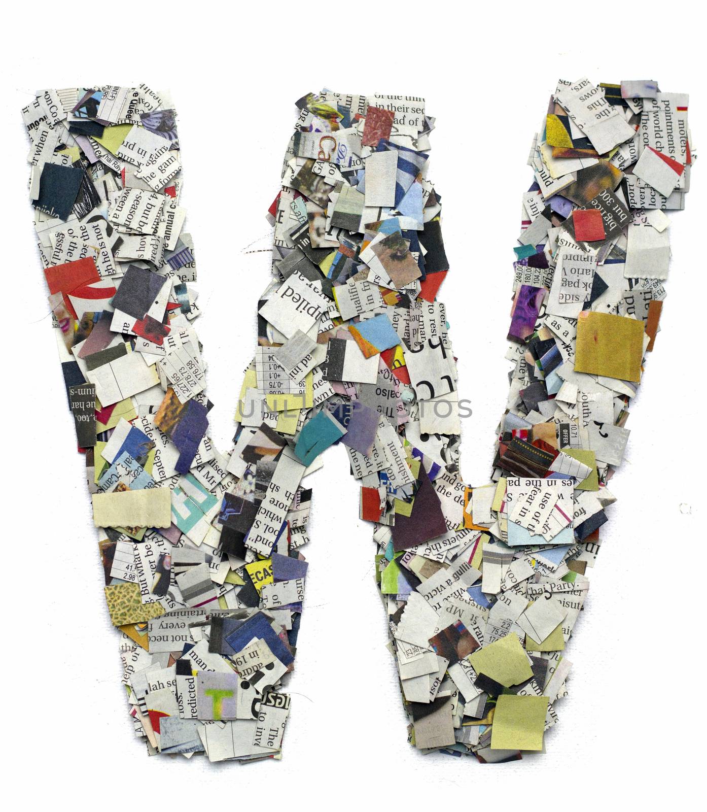 Letters made from newspaper capitel W by davincidig