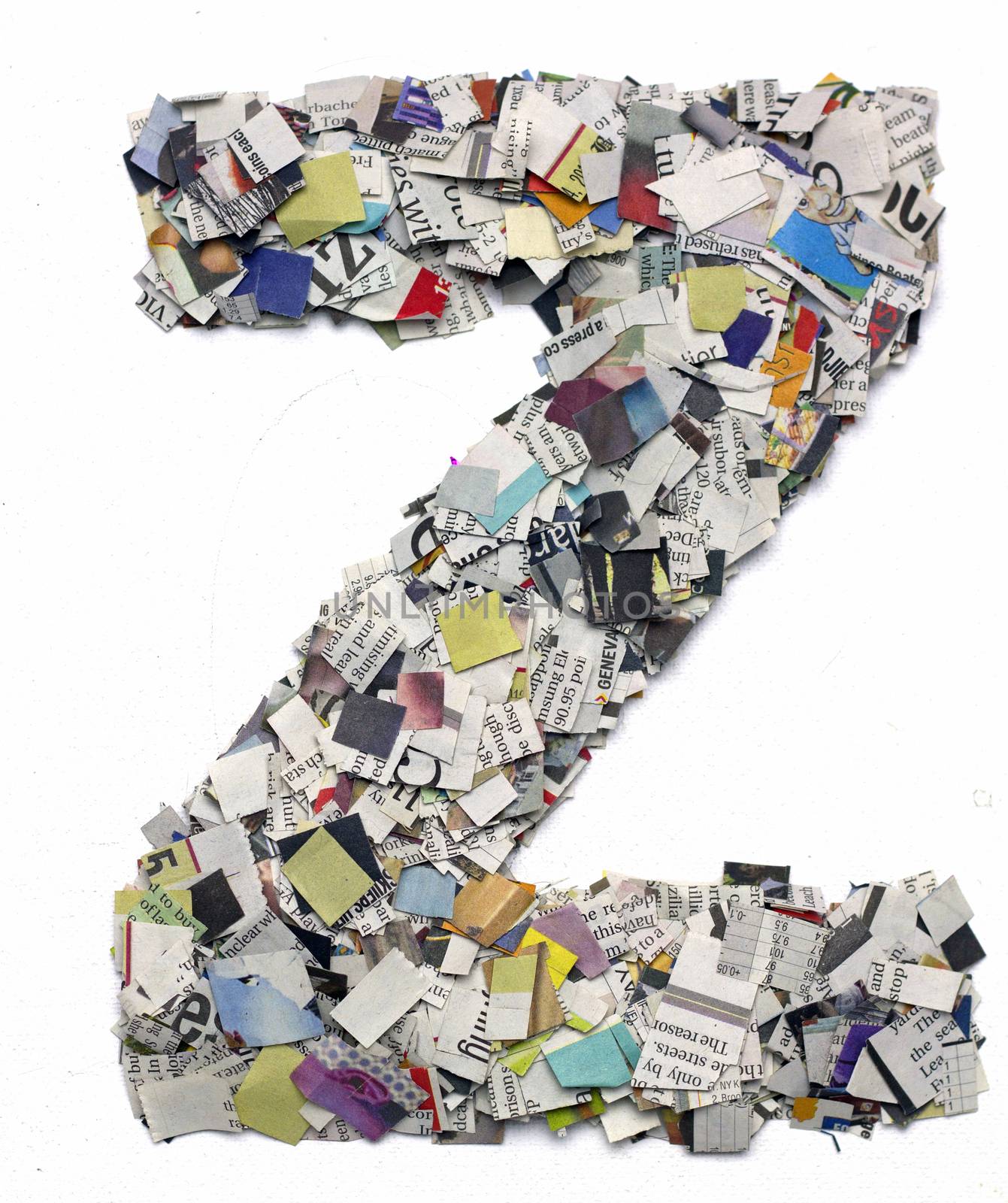 Letters made from newspaper capitel Z by davincidig