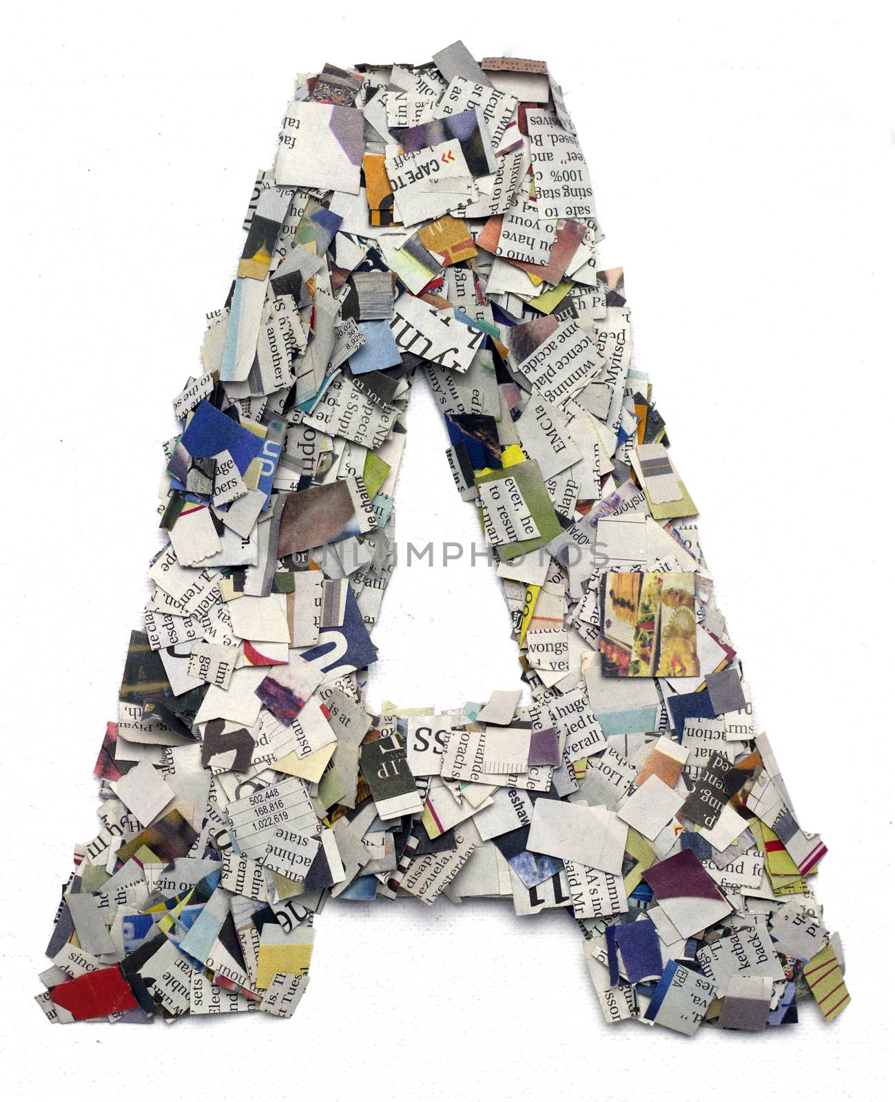 Letters made from newspaper capitel A by davincidig
