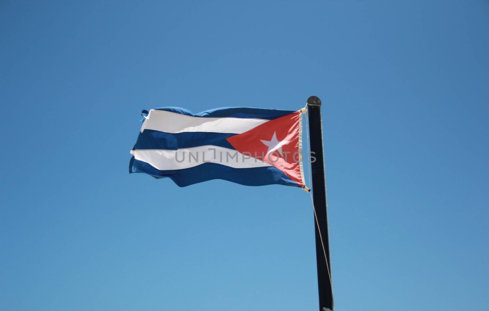 Flag of Cuba fluttering in the breeze.