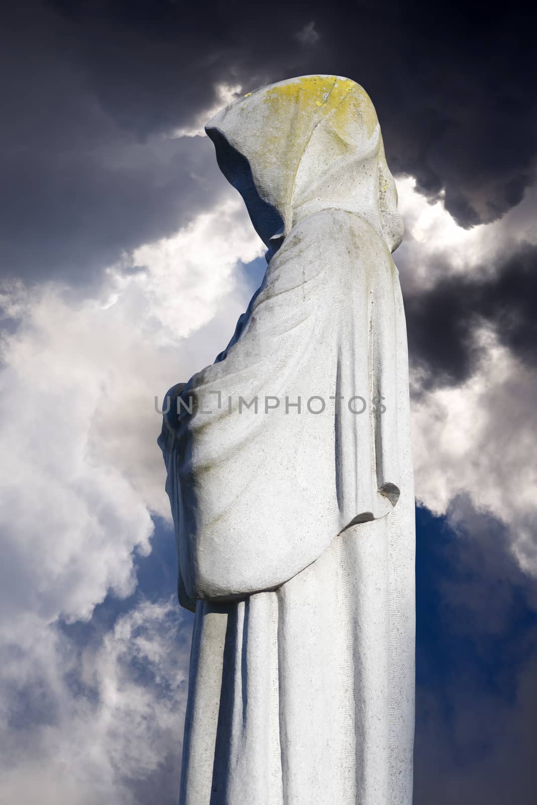 faceless monk statues at the town of fermoy in county cork ireland with clipping path
