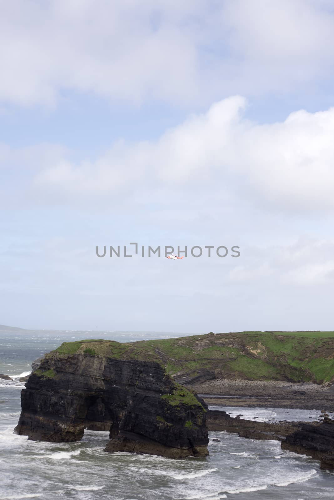 irish search and rescue at the virgin rock in ballybunion county kerry ireland