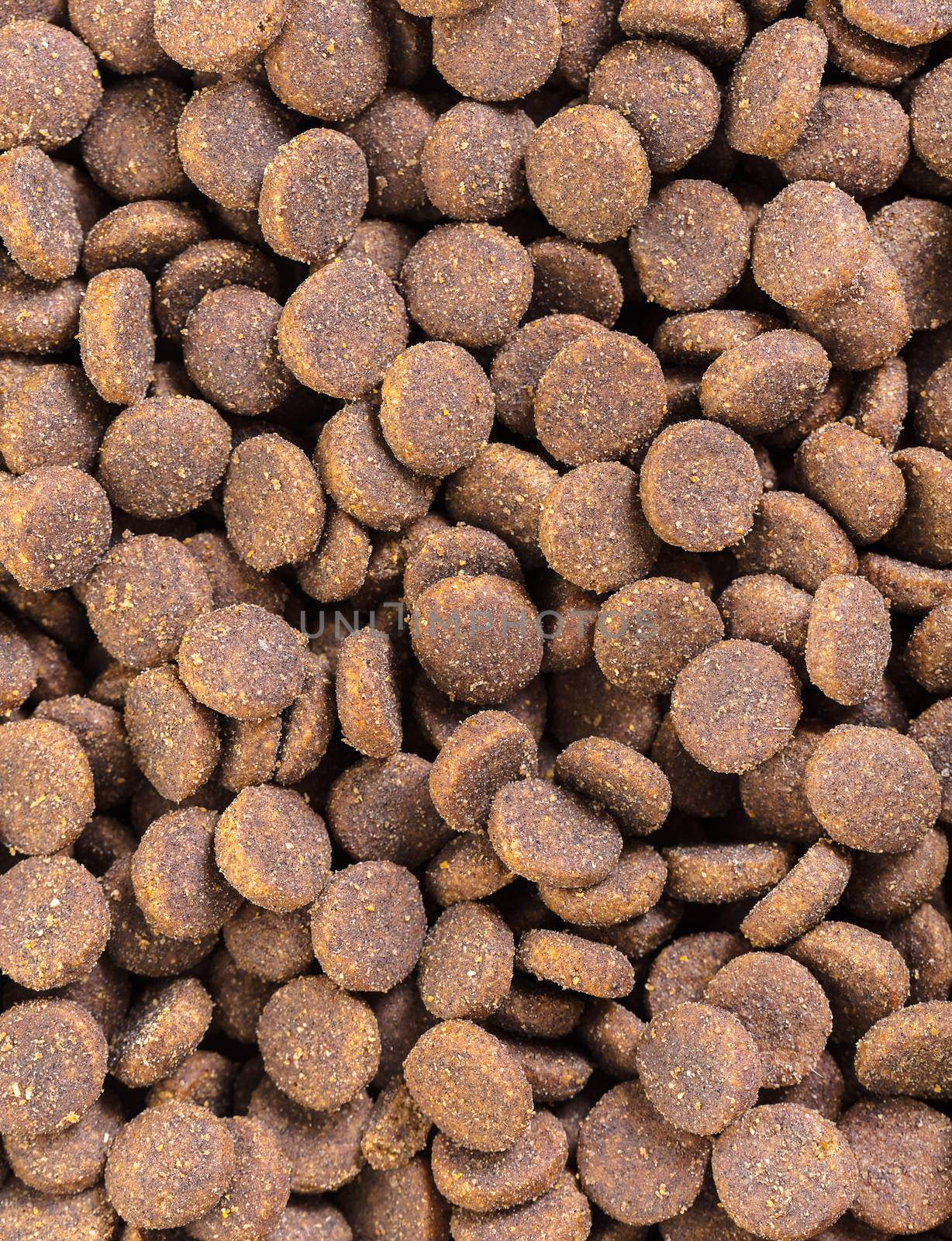 background of a texture of dry food for animals