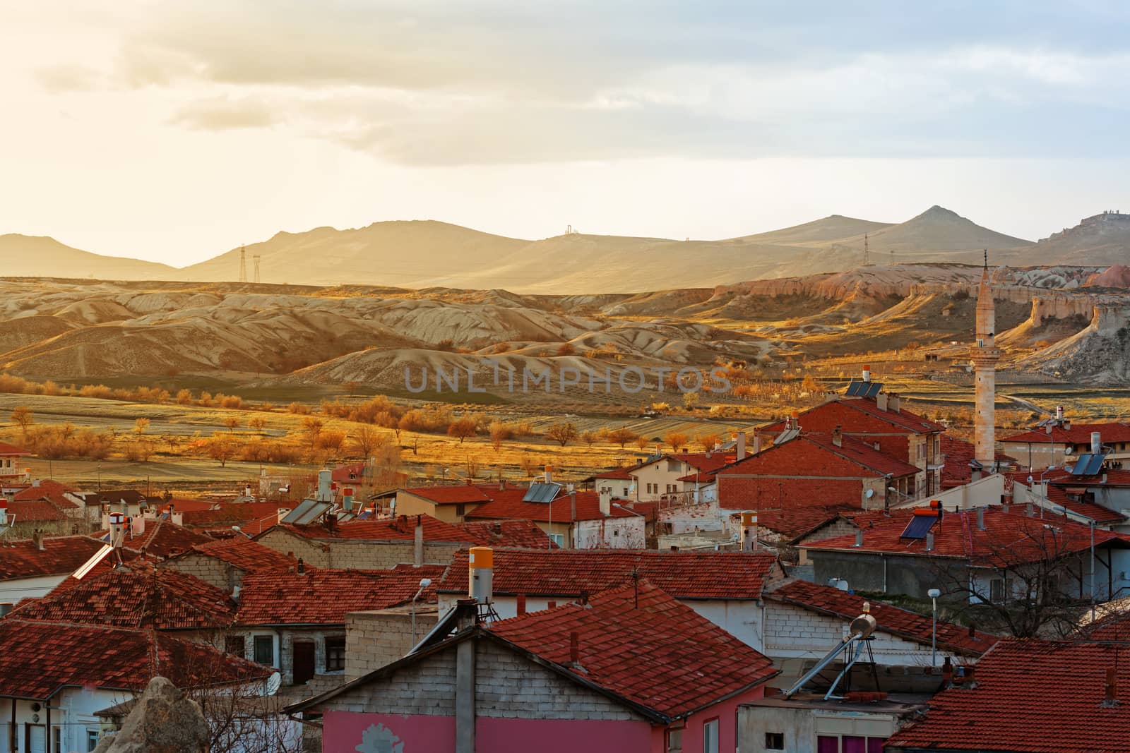 Evening in Cavusin village near Goreme, Cappadocia, Turkey