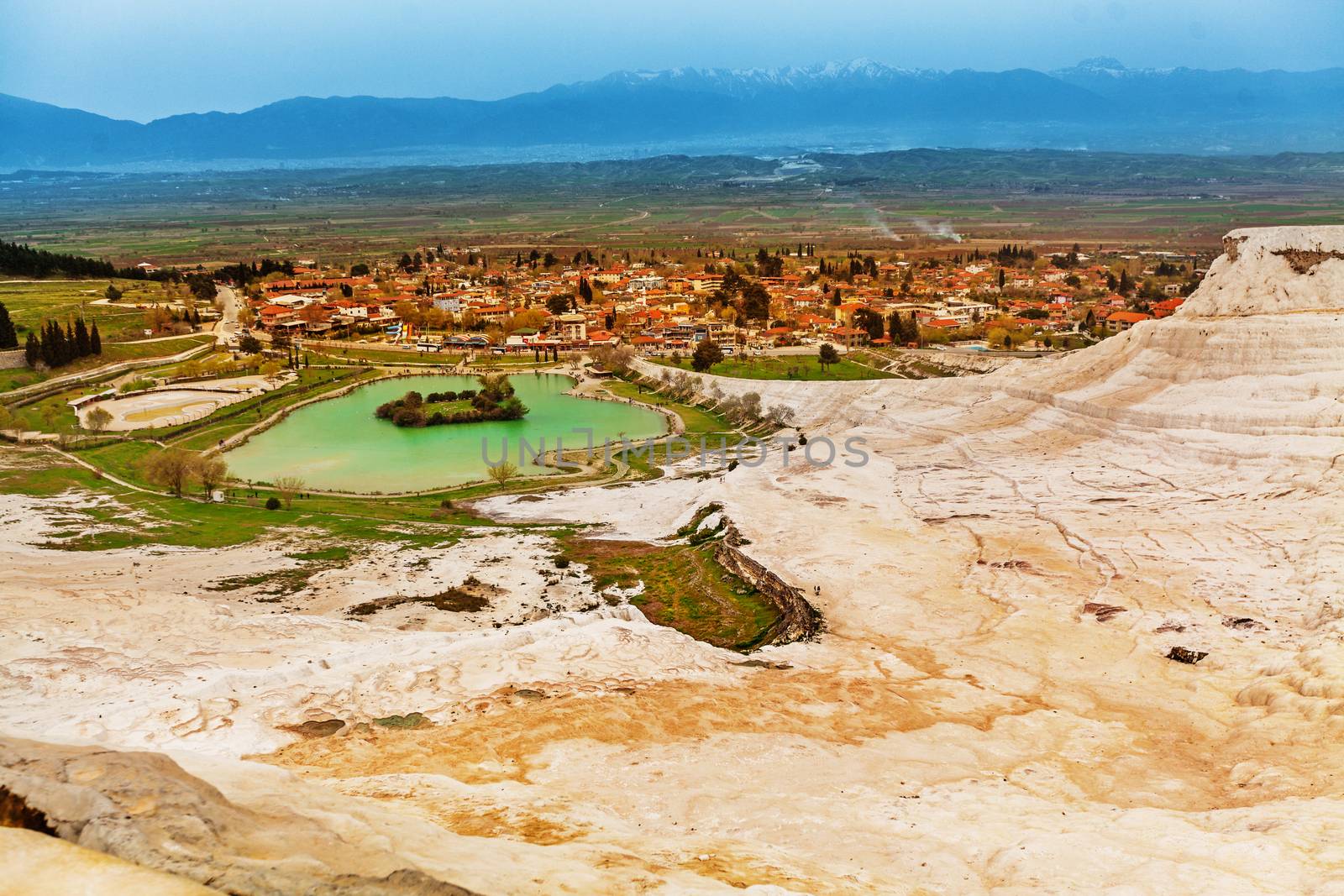 Travertine hills in Hierapolis near Pamukkale, Turkey by igor_stramyk