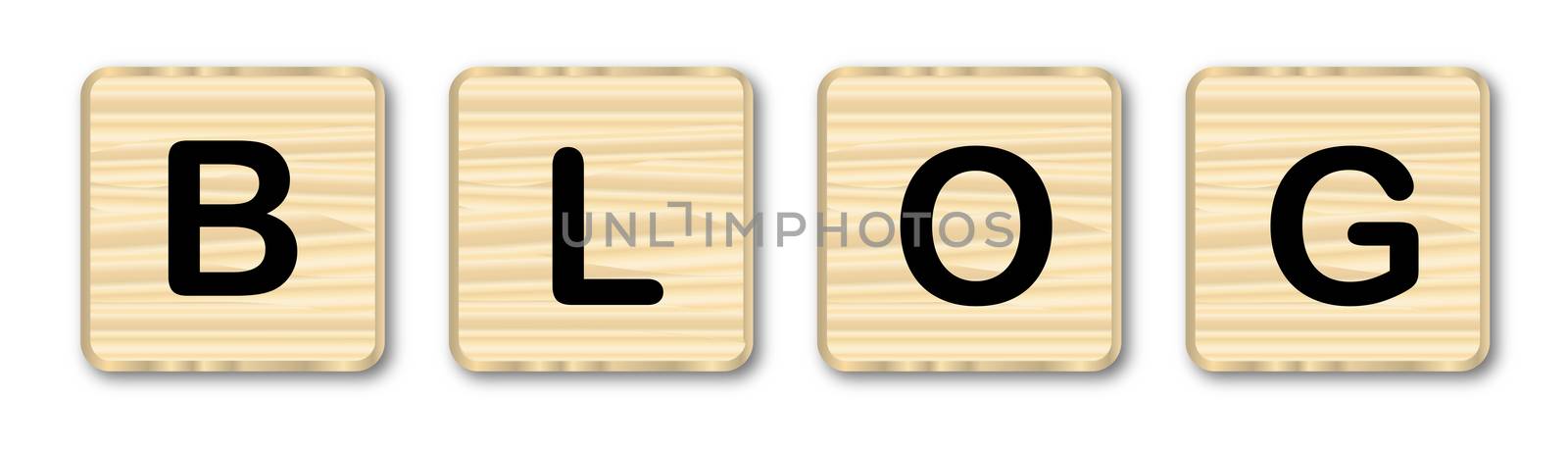 A collection of wooden letters spelling out the word BLOG