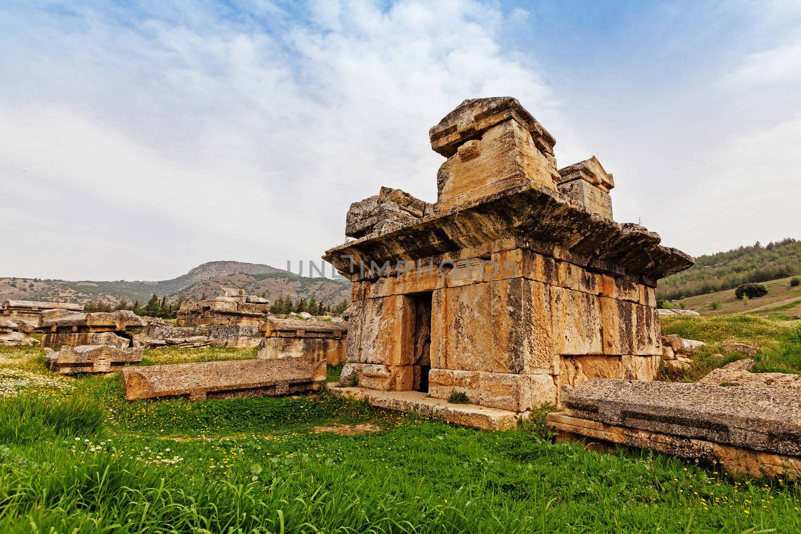 Ruins of ancient city, Hierapolis near Pamukkale, Turkey by igor_stramyk