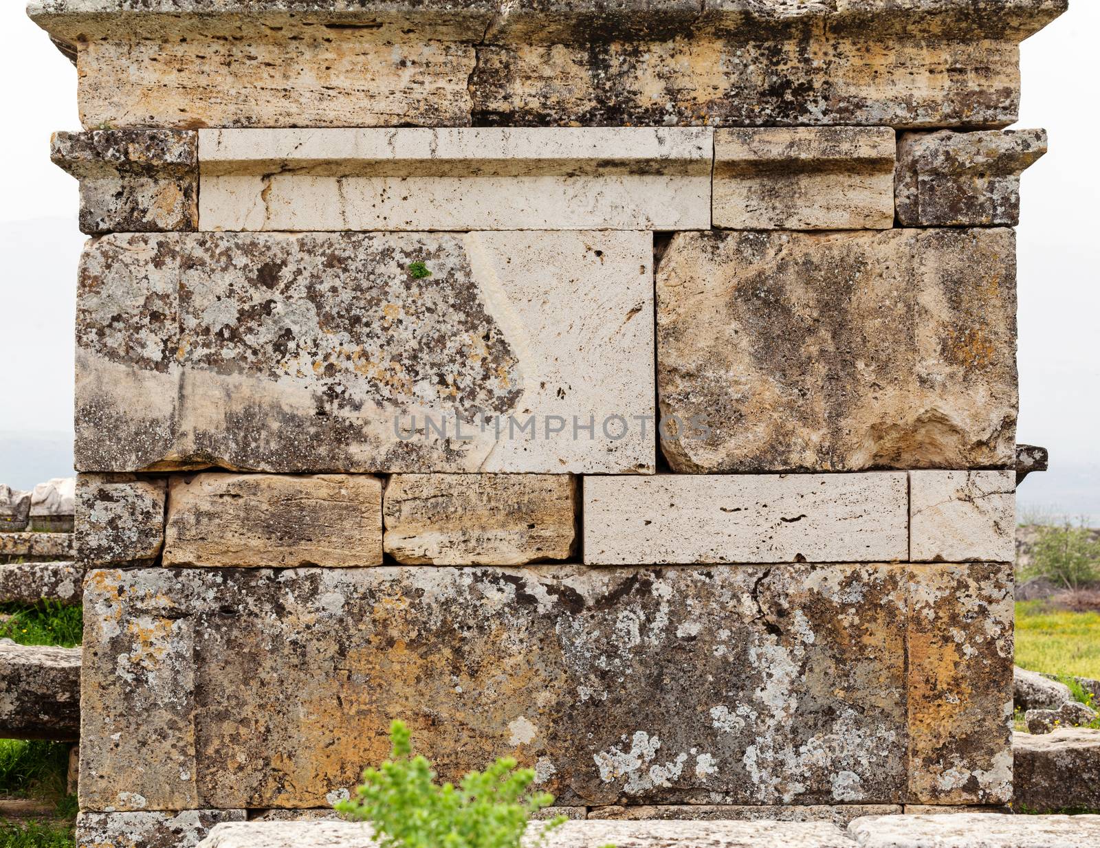 Texture of stone wall in ancient city, Hierapolis by igor_stramyk