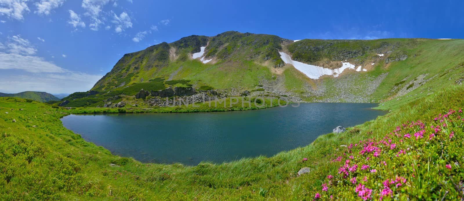 View of mountain lake