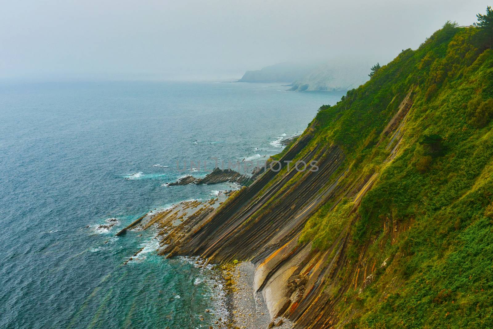 View of ocean coastline ,Spain by Lazarenko