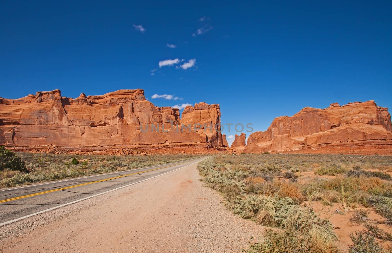 Wall Street, a well known formation of sandstone cliffs in Arches National Park near Moab, Utah.