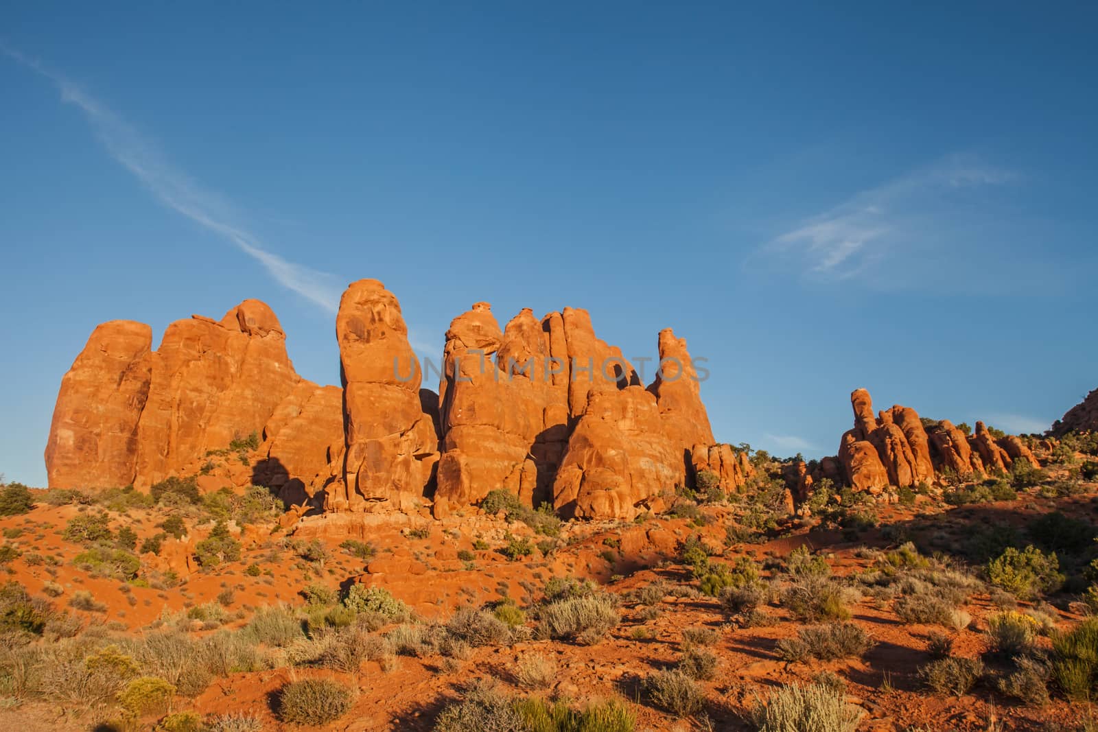 Interesting rock formations in the Devils Garden Area of Arches National Park, Utah