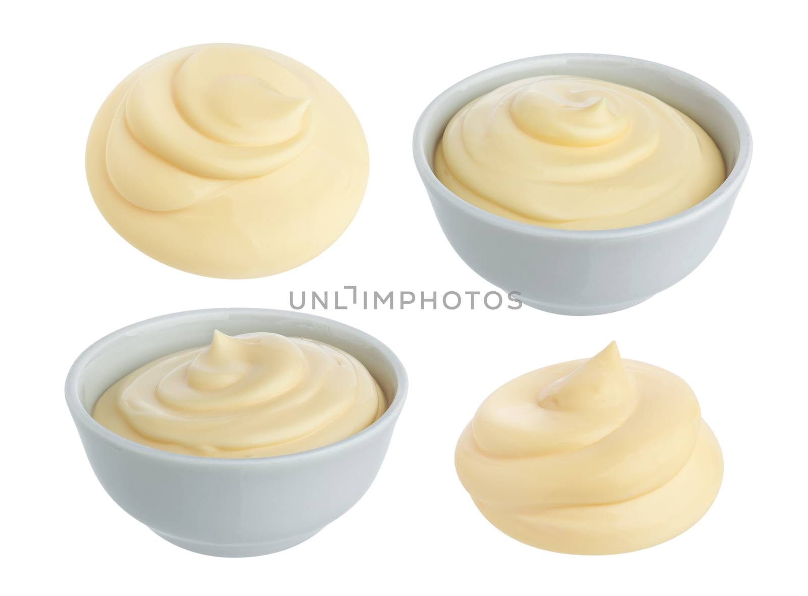 Mayonnaise isolated on white background with clipping path. Collection