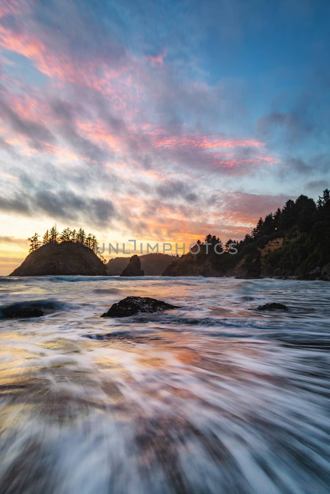 Sunset at a Rocky Pacific Northwest Beach by backyard_photography