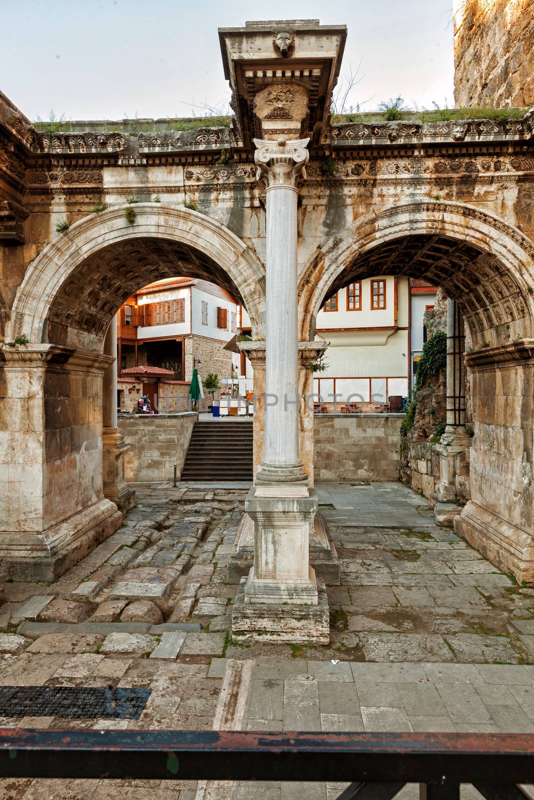 The Hadriyan's Gate in Antalya is a popular touristic place.
