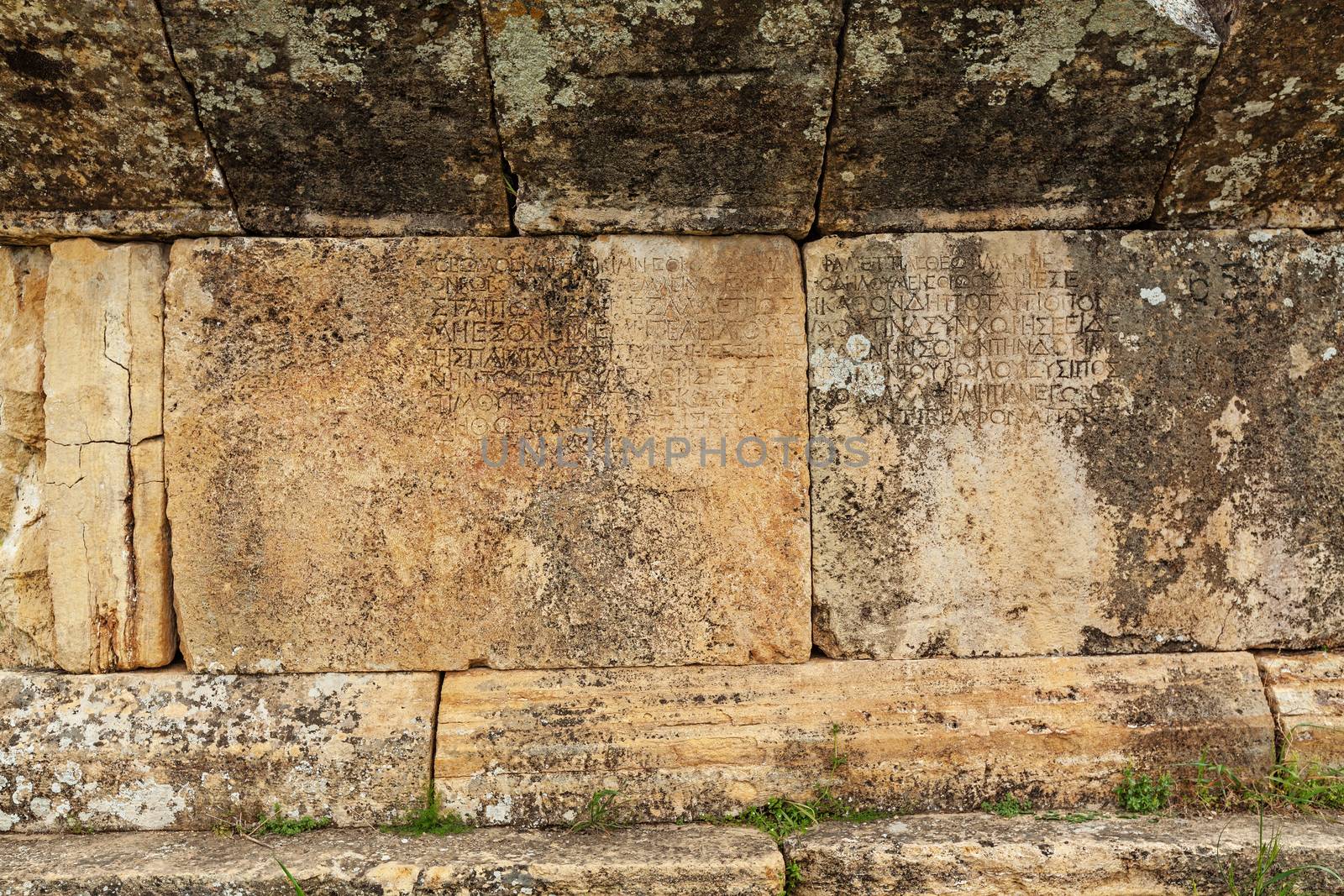 Texture of stone wall in ancient city, Hierapolis by igor_stramyk