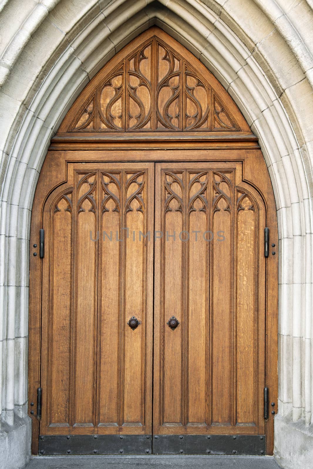 Old wooden gate of a medieval house