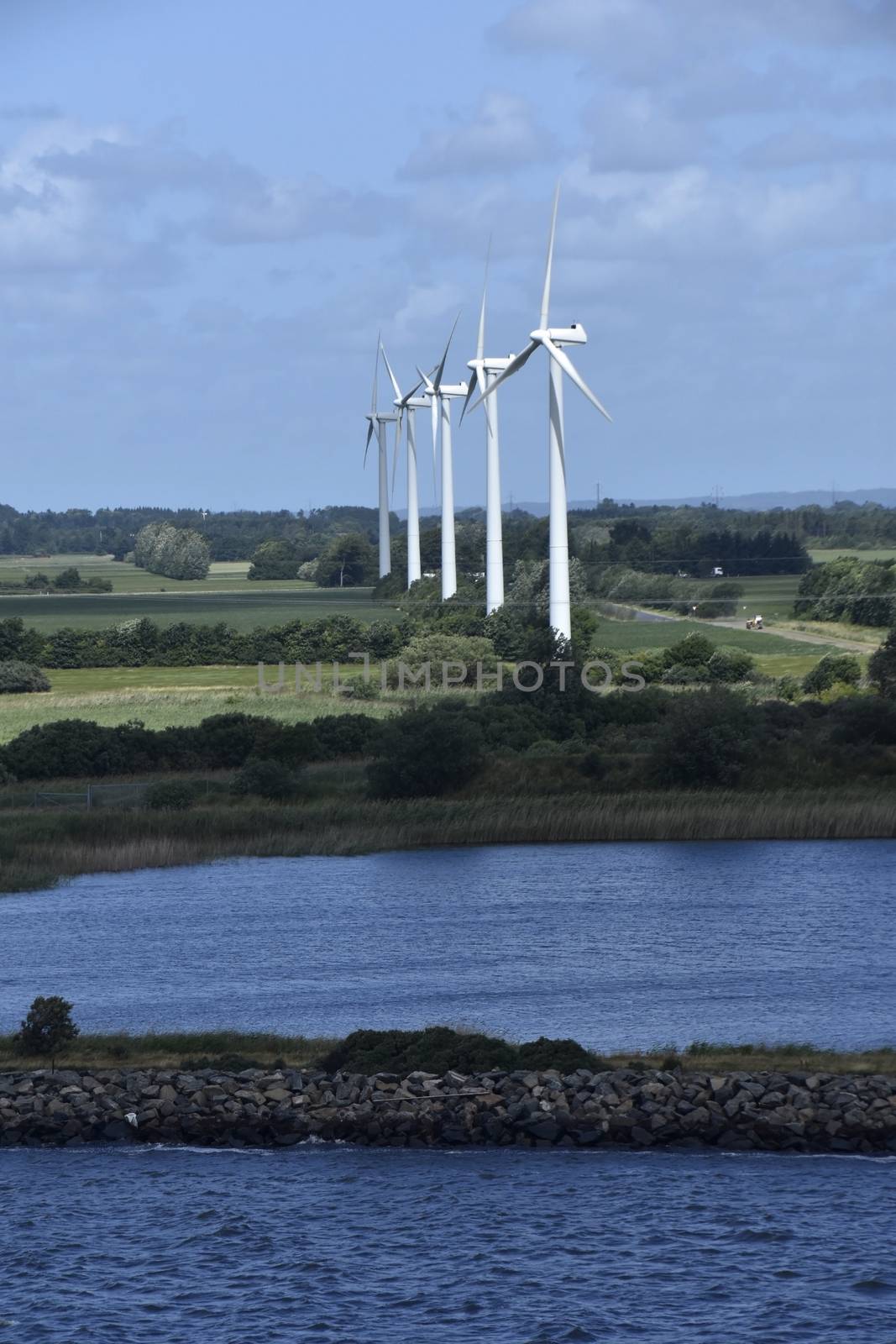 Stock pictures of windmills to produce clean energy