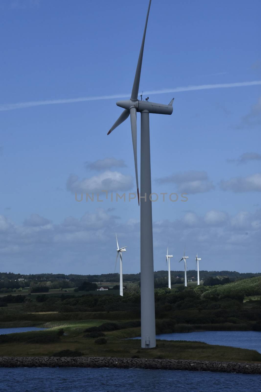 Stock pictures of windmills to produce clean energy