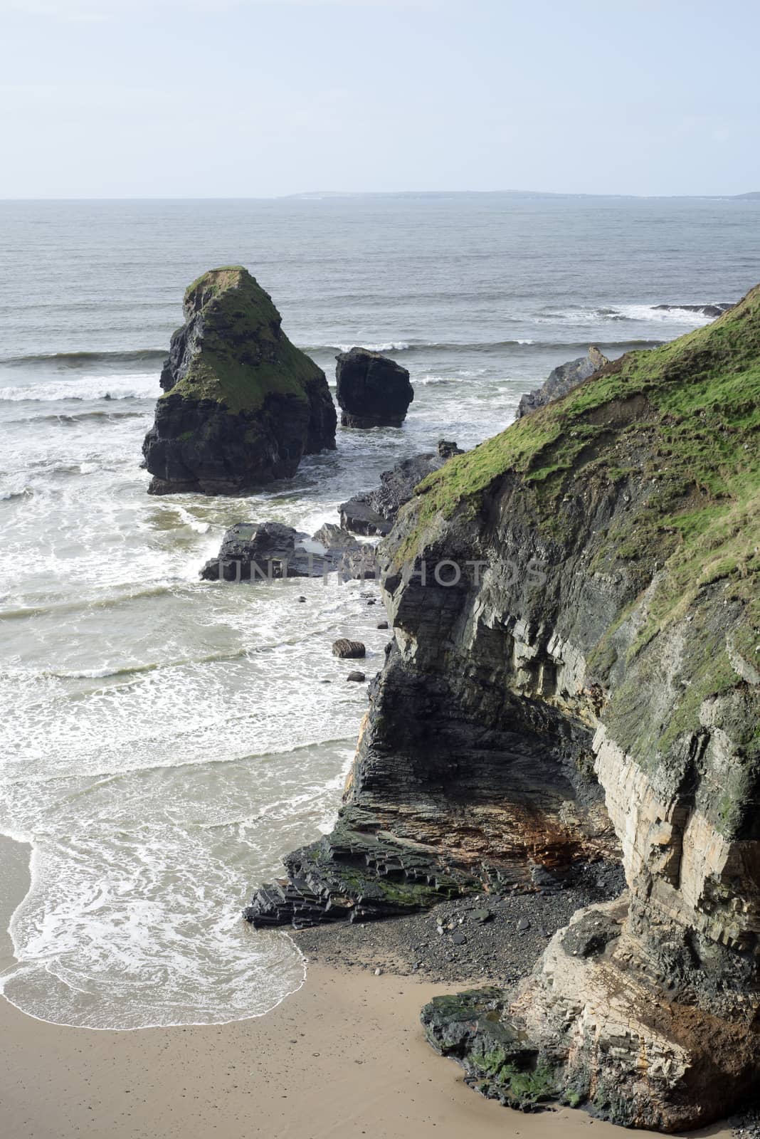 virgin rock and cliffs in the nuns beach on the wild atlantic way