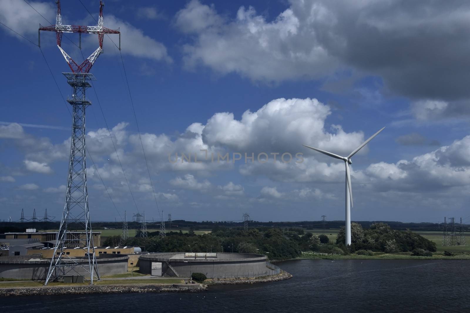 Stock pictures of windmills to produce clean energy