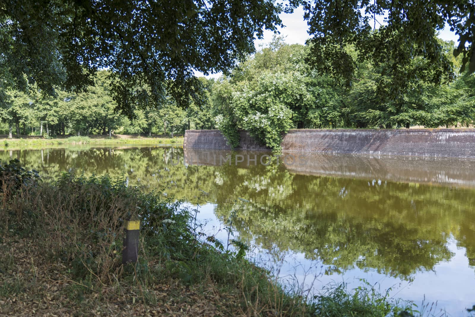 Bastion Oranje the old fortified town of Naarden, North Holland, Netherlands, Dutch fortress in water surrounded Naarden Vesting